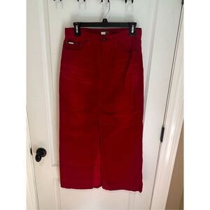 Vintage Tommy Hilfiger Long Red corduroy Skirt